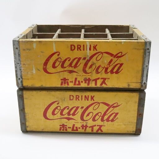 コカコーラ 木箱 ホームサイズ 12本用 2箱セット ① 木製 ボトルケース COCA-COLA 昭和レトロ 当時物 アンティーク ヴィンテージ