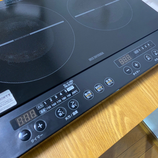 美品 tower付3点セット アイリスオーヤマ 2口IHコンロ IHK-W13 