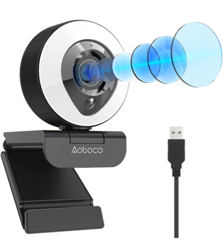 webカメラ リングライト フルHD1080p 200万画素  AOBOCO