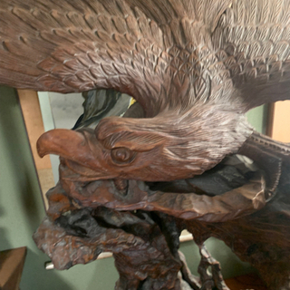 19日削除予定 値下げしました 木彫りの置物 ワシ 鷲 