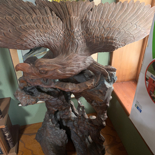 19日削除予定 値下げしました 木彫りの置物 ワシ 鷲 