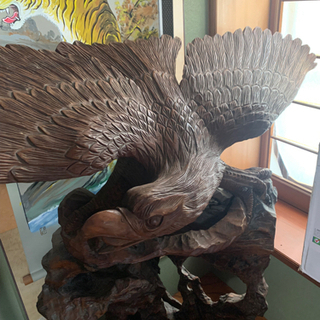 19日削除予定 値下げしました 木彫りの置物 ワシ 鷲 