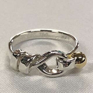 ティファニー　フラットワイヤーリング　925　750　コンビ