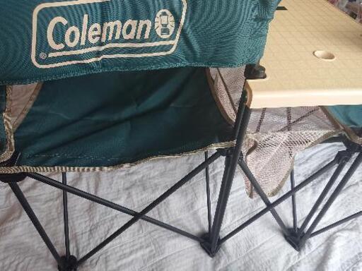 Coleman コールマン テーブル付き アウトドアチェア 二脚セット  収納ネット付き