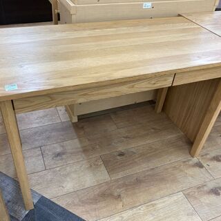 無印良品 無垢材ﾃﾞｽｸ ｵｰｸ材 引出し付