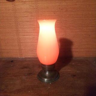 ガラスランプ   オレンジ色　ろうそく　蝋燭　キャンドル　照明　レトロ