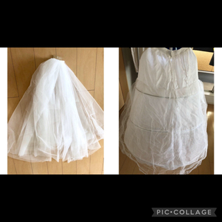 ウェディングドレス、パニエ、ベール付き　値下げ　4月末処分