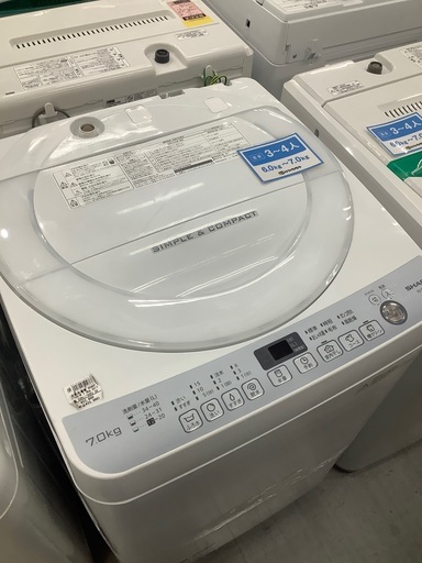売場展開中　SHARP 全自動洗濯機