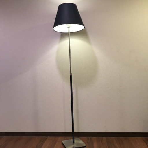 【美品】遠藤照明 ERF2015B LEDスタンドライト LEDランプ×1付 電球色 ホワイトブロンズメッキ合成皮革