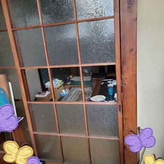 【ネット決済】昭和初期　木製　ガラスドア　ガラス戸　(汚れあり)