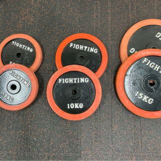 IROTECベンチ台+ダンベル、プレート55kg　FIGHTINGプレート65kg プレートラック　セーフティーバー付き