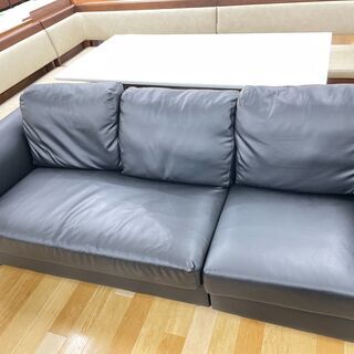 カウチソファー ブラック 合皮【トレファク岸和田】 - ソファ