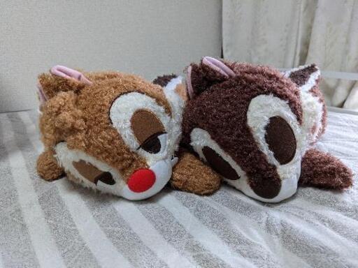 チップとデール　赤いほっぺ　メガジャンボおやすみぬいぐるみ
