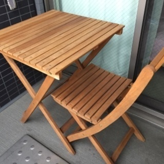 【ネット決済】折り畳み ガーデンテーブル、ガーデンチェアセット