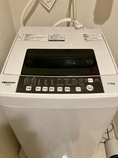 【譲渡先決定】2019年製 Hisense 5.5kg洗濯機 HW-T55C☆使用1年のみ☆