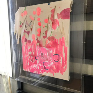 アート・絵画・ペイント 作品名「ピンク」専用アクリルケース付き