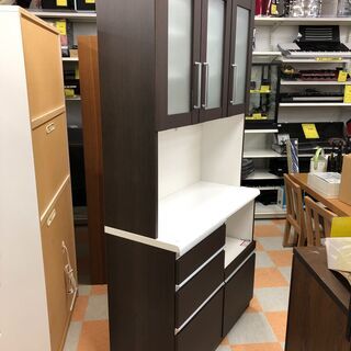 食器棚 ブラウン  ㈱ マルミツ W100 ×H201 ×D42.5 ※クリーニング済み marvelous furniture（マーベラスファニチャー） 食器棚 ロータイプ