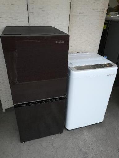 高年式セット【送料・設置無料】⭐ハイセンス冷蔵庫134L＋パナソニック洗濯機5kg⭐JWG76