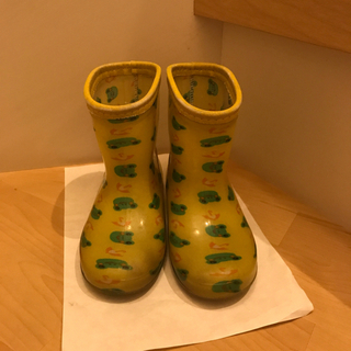 17㎝　長靴　レインブーツ　黄色　カエル