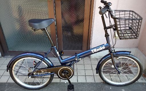TRmini 20吋バスケット付き折り畳み自転車 シングル/ネイビー