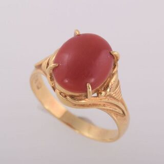 K18 珊瑚 リング 品番r20-393