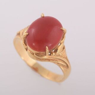 K18 珊瑚 リング 品番r20-393