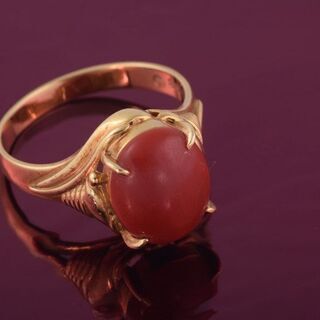 K18 珊瑚 リング 品番r20-393