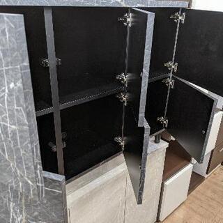 【展示品・未使用品】キャビネット 収納 チェスト 大理石柄 ストーン調 定価・29,990円