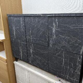 【展示品・未使用品】キャビネット 収納 チェスト 大理石柄 ストーン調 定価・29,990円