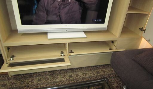 R209高級 PAMOUNA パモウナ テレビボード 2点セット 壁面収納 幅182cm 美品
