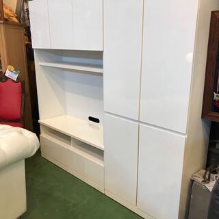 【愛品館八千代店】壁面収納型　テレビボード　白【愛八GS】