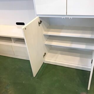 【愛品館八千代店】壁面収納型　テレビボード　白【愛八GS】