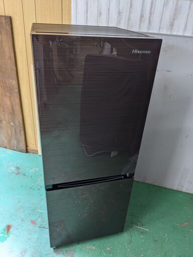 (売約済み)高年式]2019年製 Hisense 2ドア冷凍冷蔵庫 ノンフロン HR-G1501 154L ダークブラウン ガラスドア ハイセンス