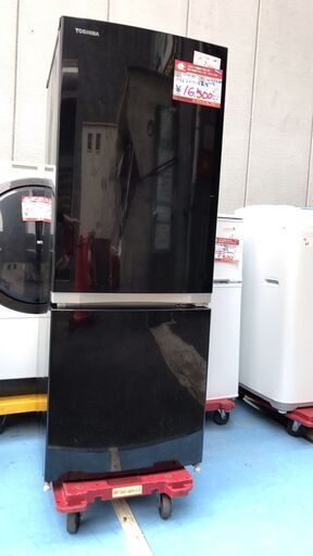 ☆中古 激安！！￥16,500！！TOSHIBA　東芝　153㍑2ドア冷蔵庫　2018年製　家電　GR-M15BS(K)型　幅48cmｘ奥行59cmｘ高さ127cm　【BBI037】