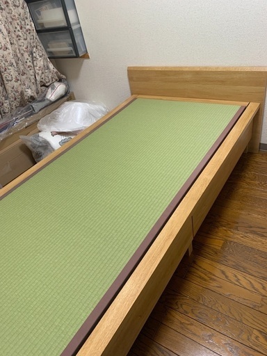【送料　出品者負担】ニトリ　シングル畳ベッド(シデン JP-F38 引出し付き/LBR)