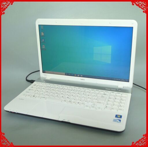 新品高速SSD 中古美品 ノートパソコン ホワイト 15.6型ワイド NEC PC-LS150F2H4W Celeron 4GB DVDRW 無線 Windows10 Office 即使用可