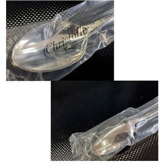 未使用【10本組 クリストフル リュバン ティースプーン】フランス製 シルバーコーティング コーヒースプーン カトラリー 食器 Christofle RUBANS 札幌 北20条店