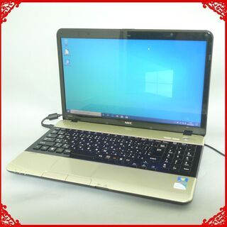 ゴールド ノートパソコン 中古良品 15.6型ワイド NEC PC-LS150FS6G Pentium 4GB 500GB DVDマルチ 無線LAN Windows10 Office 即使用可