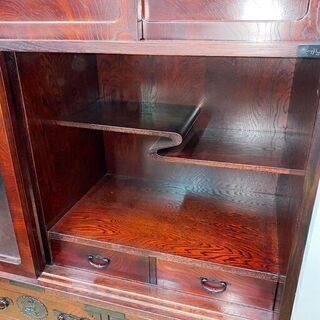 仙台民芸 茶箪笥 タンス 食器棚 和家具 欅 ケヤキ　/SL2