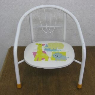 ベビーチェア パイプ椅子 ホワイト 動物の絵 ベビー用品 赤ちゃん