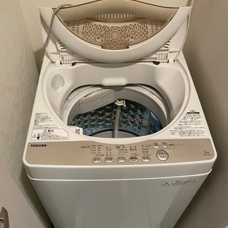 東芝 全自動洗濯機 5kg グランホワイト AW-5G3(W)　中古品