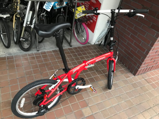フェラーリ 20インチ 軽量アルミフレーム 7段変速折り畳み自転車