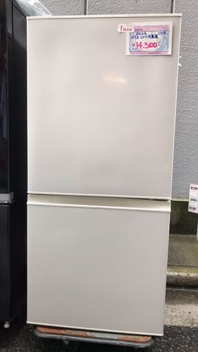 ☆中古 激安！！￥14,300！！AQUA　アクア　157㍑2ドア冷蔵庫　2018年製　AQP-16H(W)型　幅53cmｘ奥行58cmｘ高さ116cm　【BBI048】