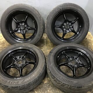 BS POTENZA RE-71R 195/55R15】【無限 RNR 15インチ6.5J4HPCD100+45 