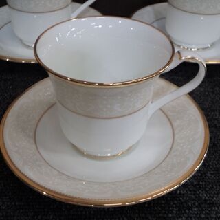 Noritake(ノリタケ)　アメリカン碗皿 5客　ホワイトパレス　コーヒーカップ【愛品倶楽部柏店】