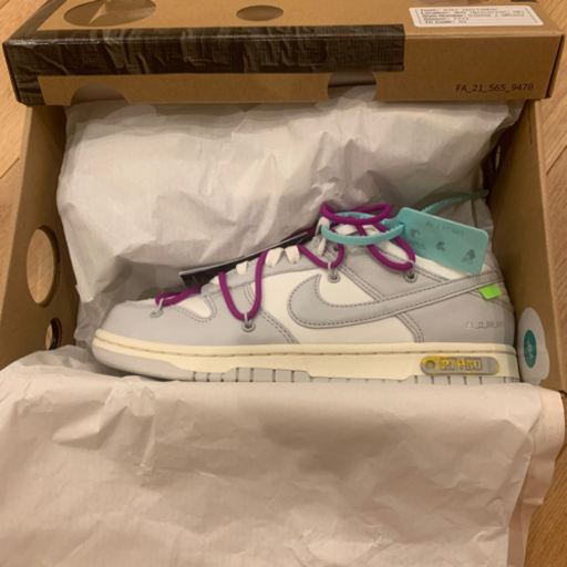 ナイキ　オフホワイト　ダンクロー lot21　26.5cm NIKE off-white Dunk Low The 50