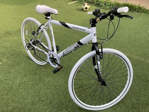 新品未使用！組み立完成品★26インチ　クロスバイク　自転車　6段変速ホワイト