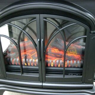 札幌 ワイド 暖炉型 セラミックファンヒーター LED炎 電気ストーブ 