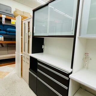⭐松田家具 2面レンジボード 定価￥85,550スチームオーブン対応 ソフト 