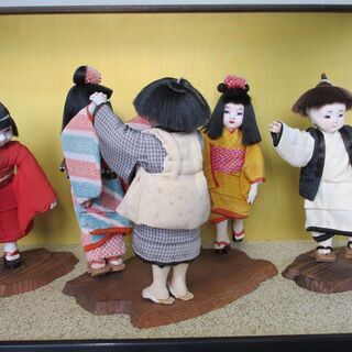 創作人形「とうりゃんせ」　日本童型５体　高さ3２cm　手作り１点もの　